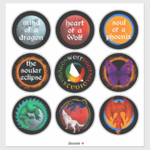 Adesivos do Dragon Wolf Phoenix Studio