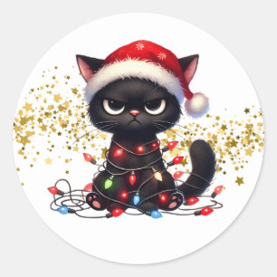 Adesivos do Gato Mal-humorado de Natal