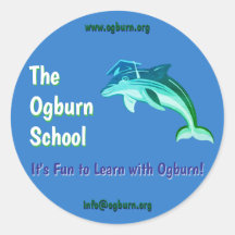 Adesivos do Mascote do Golfinho da Escola Ogburn