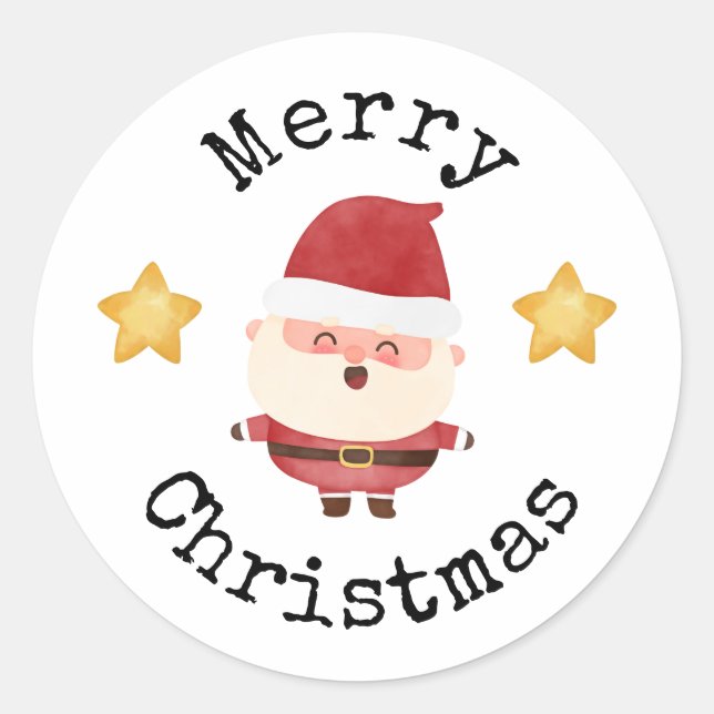 Adesivos do Papai Noel fofo Natal feliz (Frente)