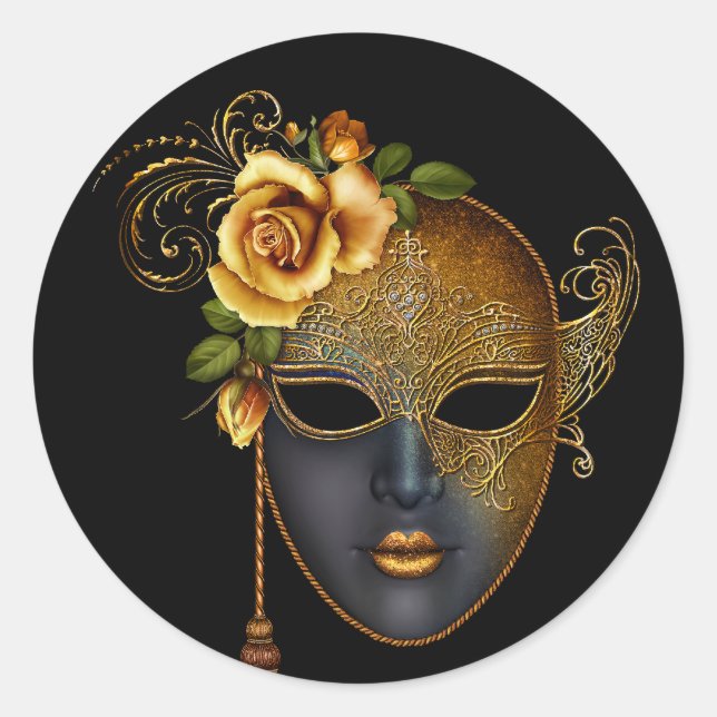 Adesivos Dourados de Mascarada (Frente)