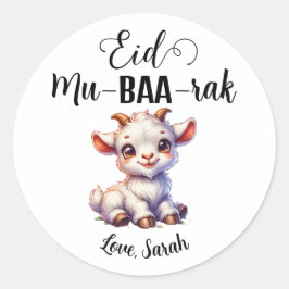 Adesivos Eid Mubarak redondos de cabra personaliza