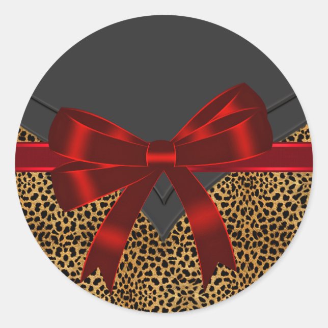Adesivos Elegantes de Leopardo Vermelho (Frente)
