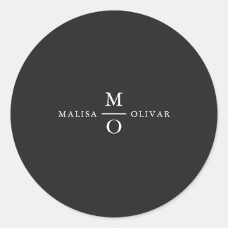 Adesivos Elegantes de Monograma para Lembranças de