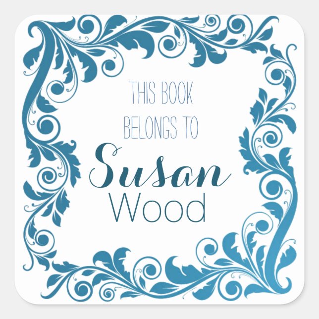 Adesivos Elegantes de Placa de Livro Personalizado (Frente)