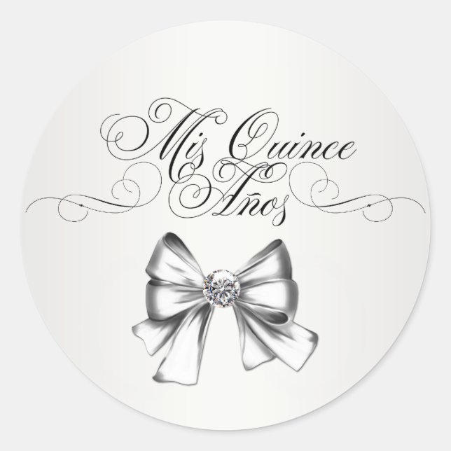 Adesivos Elegantes de Quinceanera Brancos (Frente)