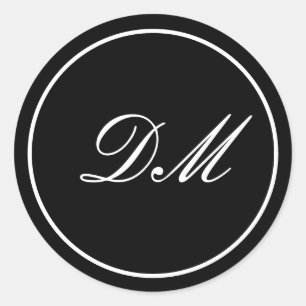 Adesivos Elegantes Preto Branco Personalizados Mon