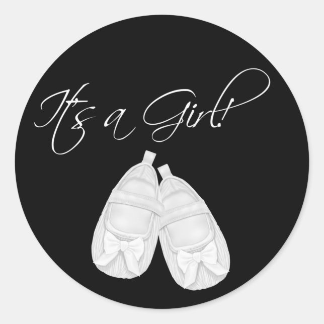 Adesivos Elegantes Preto e Branco É uma Menina (Frente)