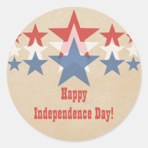 Adesivos em cascata de estrelas vermelhas, brancas