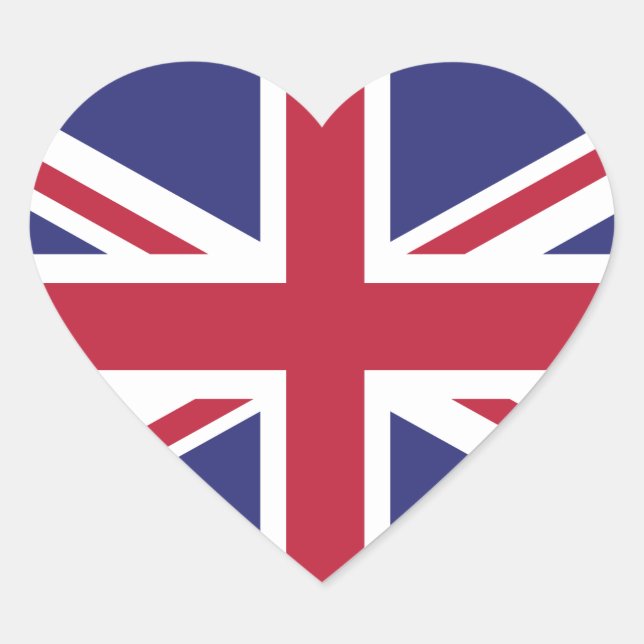 Adesivos em forma de coração da bandeira do Brexit (Frente)