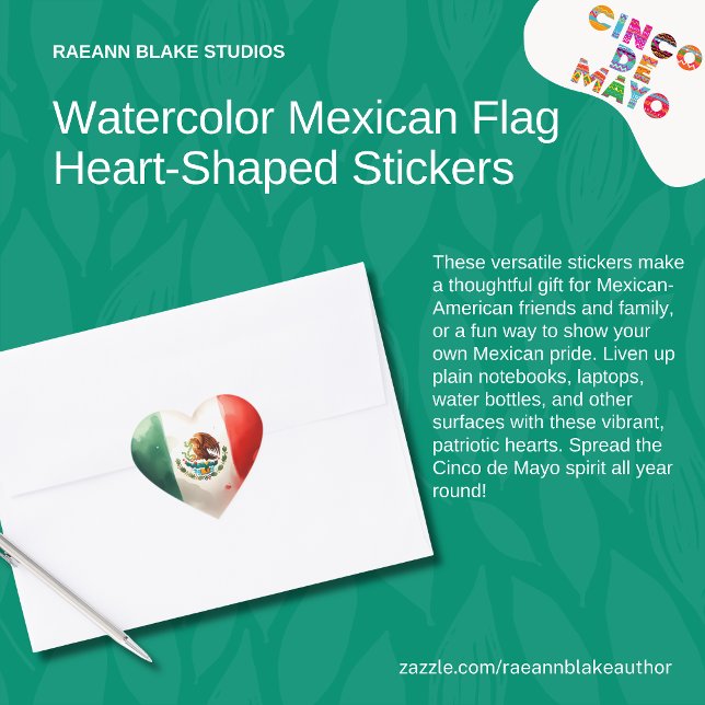 Adesivos em forma de coração da bandeira mexicana  (Criador carregado)