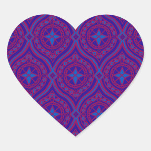 Adesivos em forma de coração, púrpura e azul