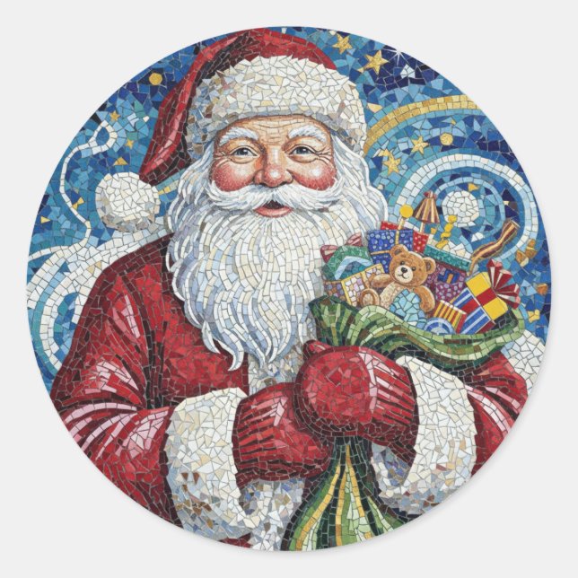 Adesivos em Rolo do Papai Noel de Natal (Frente)