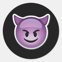 adesivos emoji de diabo roxo e feliz