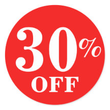 Adesivos Empresariais Promoção 30% OFF Vermelho Br