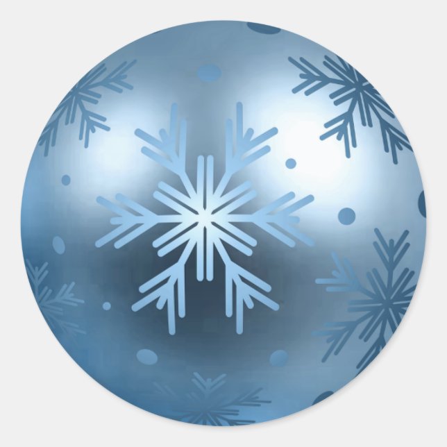 Adesivos - Enfeite de Floco de Neve Azul Marinho (Frente)