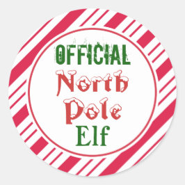 Adesivos engraçados de elfo oficial do Polo Norte 