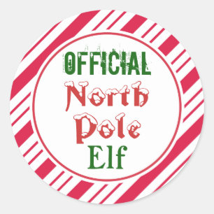 Adesivos engraçados de elfo oficial do Polo Norte 