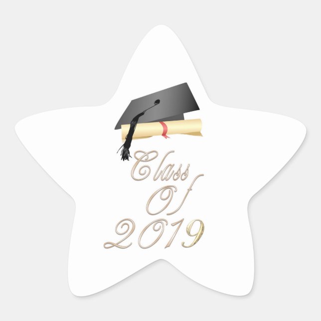 Adesivos Estrela da Turma de Formatura de 2019 (Frente)