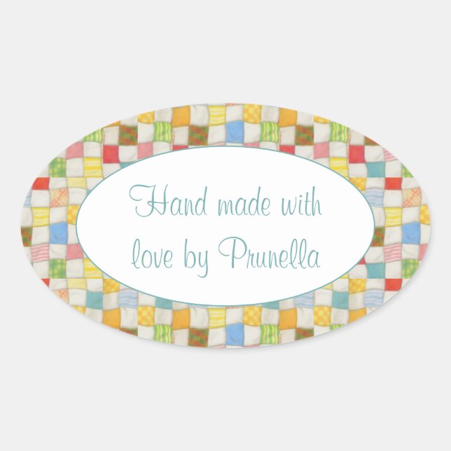 ADESIVOS "Feito à Mão" PARA COLCHA DE RETALHOS OVA (Frente)