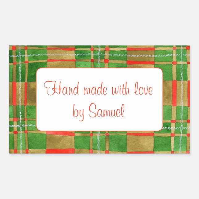 Adesivos "Feitos à Mão" Retângulo Xadrez MAC GREGO (Frente)