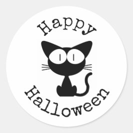 Adesivos Feliz Halloween - Gato Preto Fofo