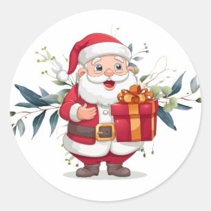 Adesivos Feliz Papai Noel Redondo & Eucalipto
