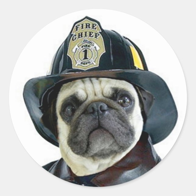 Adesivos Fireman Pug (Frente)