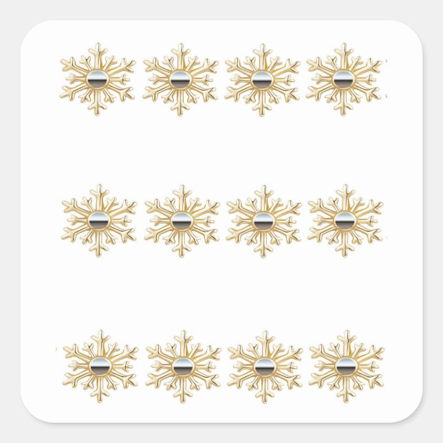 Adesivos Flocos de Neve Dourados (Frente)