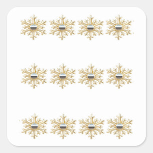 Adesivos Flocos de Neve Dourados