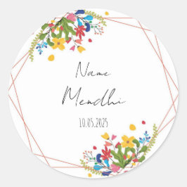 Adesivos florais coloridos de Mendhi