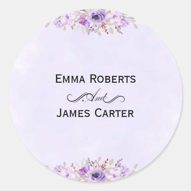 Adesivos Florais de Lavanda para Casamento - Elega (Frente)