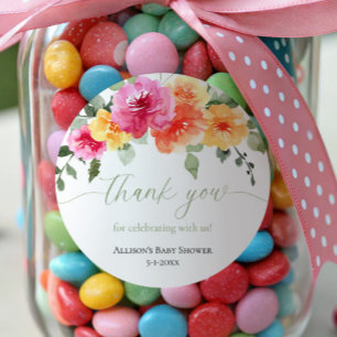 Adesivos florais de peônias rosa laranja brilhante