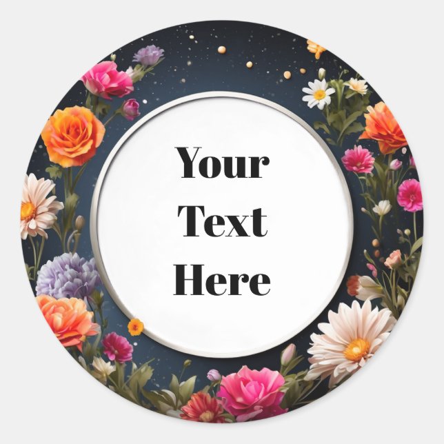 Adesivos Florais Personalizáveis Festa/Casamentos (Frente)