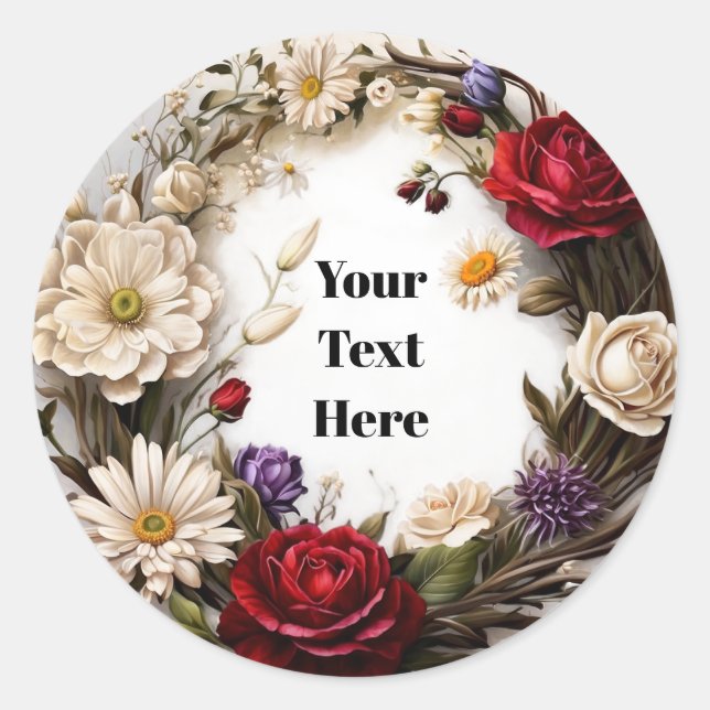 Adesivos Florais Personalizáveis Festa/Casamentos (Frente)