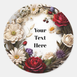 Adesivos Florais Personalizáveis Festa/Casamentos