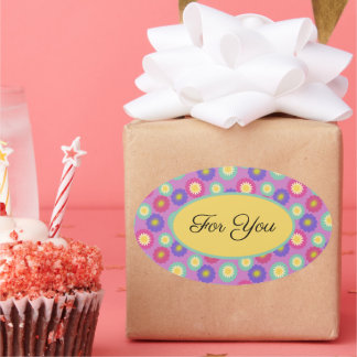 Adesivos Florais Retro Vibrantes Personalizáveis
