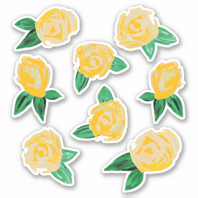 Adesivos Florais Rosas Amarelas (Frente)