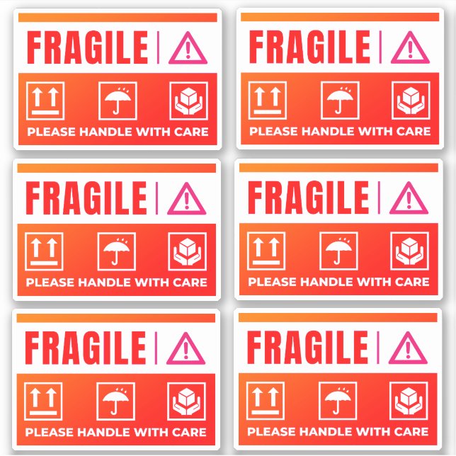Adesivos Frágeis à Prova d'Água (Manusear com Cuid (Frente)