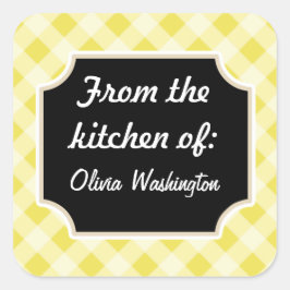 Adesivos Gingham Kitchen Amarelos