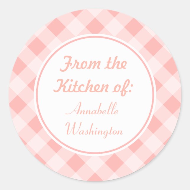 Adesivos Gingham Kitchen Rosa (Frente)