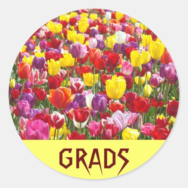 Adesivos GRADS Tulipa Flores Convite de Formatura (Frente)