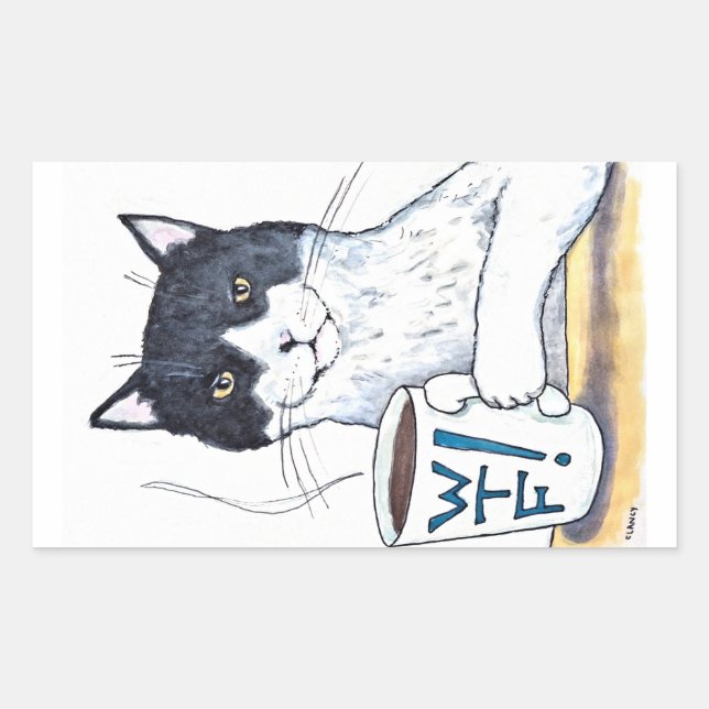 Adesivos grandes What The Feline (Frente)