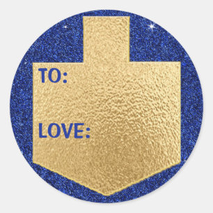 Adesivos Hanukkah (1 1/2"/3")"Personalizar Dreidel