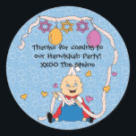 Adesivos Hanukkah (1 1/2" ou 3") personalizados<br><div class="desc">Personalize alterando o tamanho, estilo, cor e texto da fonte. Tantos usos: De e para os adesivos de presentes, Obrigado aos adesivos nas bolsas de tratamento, Tópicos de Bolo (colar no estojo pesado, colar na ponta do dente da fita na parte traseira do estoque de papelão), ou que tal etiquetas...</div>