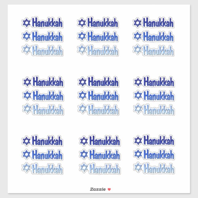 Adesivos Hanukkah Azul Vinil Personalizado (Folha)