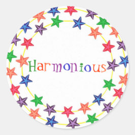 Adesivos harmônicos, em círculos de estrelas color
