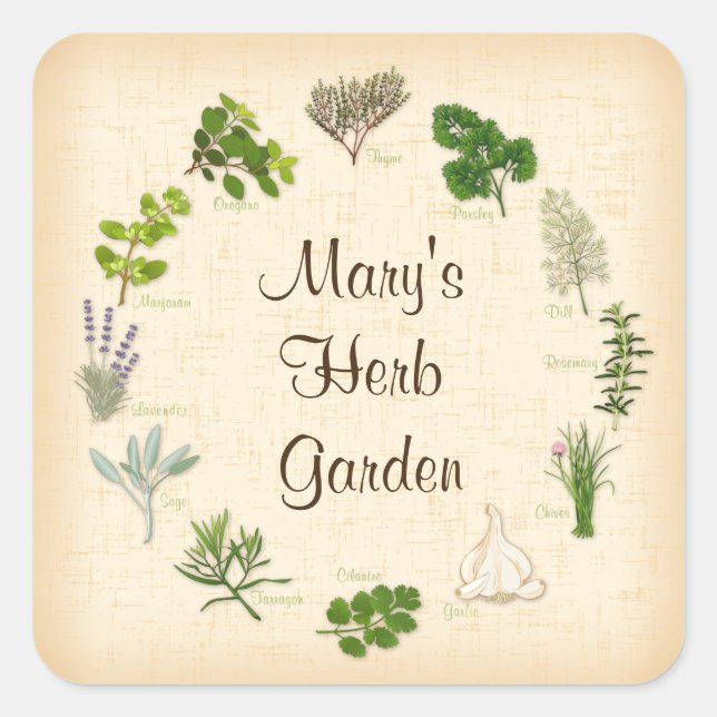 Adesivos Herb de Jardim Personalizados (Frente)