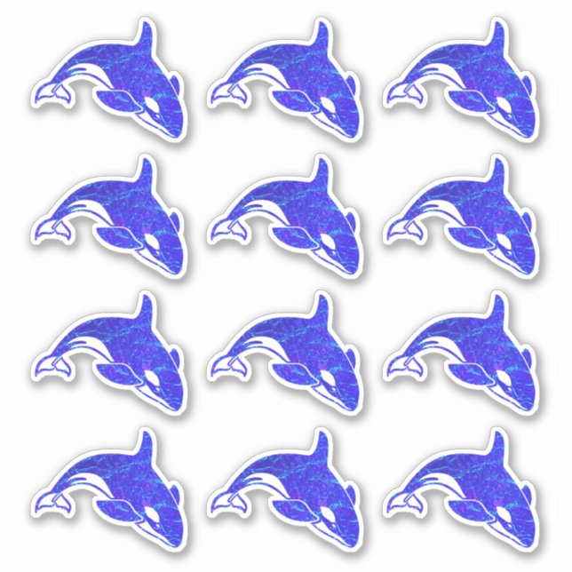 Adesivos holográficos de água com baleia Orca em 1 (Frente)