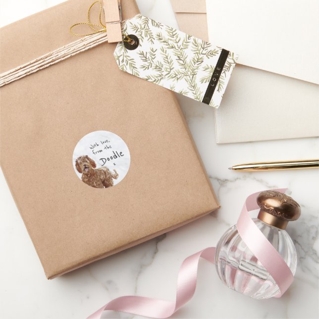 Adesivos Labradoodle com mensagem personalizada (Presentear)